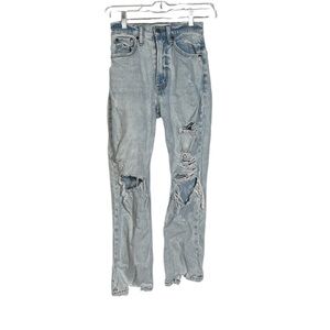 Abercrombie & Fitch Ankle Straight Ultra High Rise Jeans Size 23 CURVE LOVE